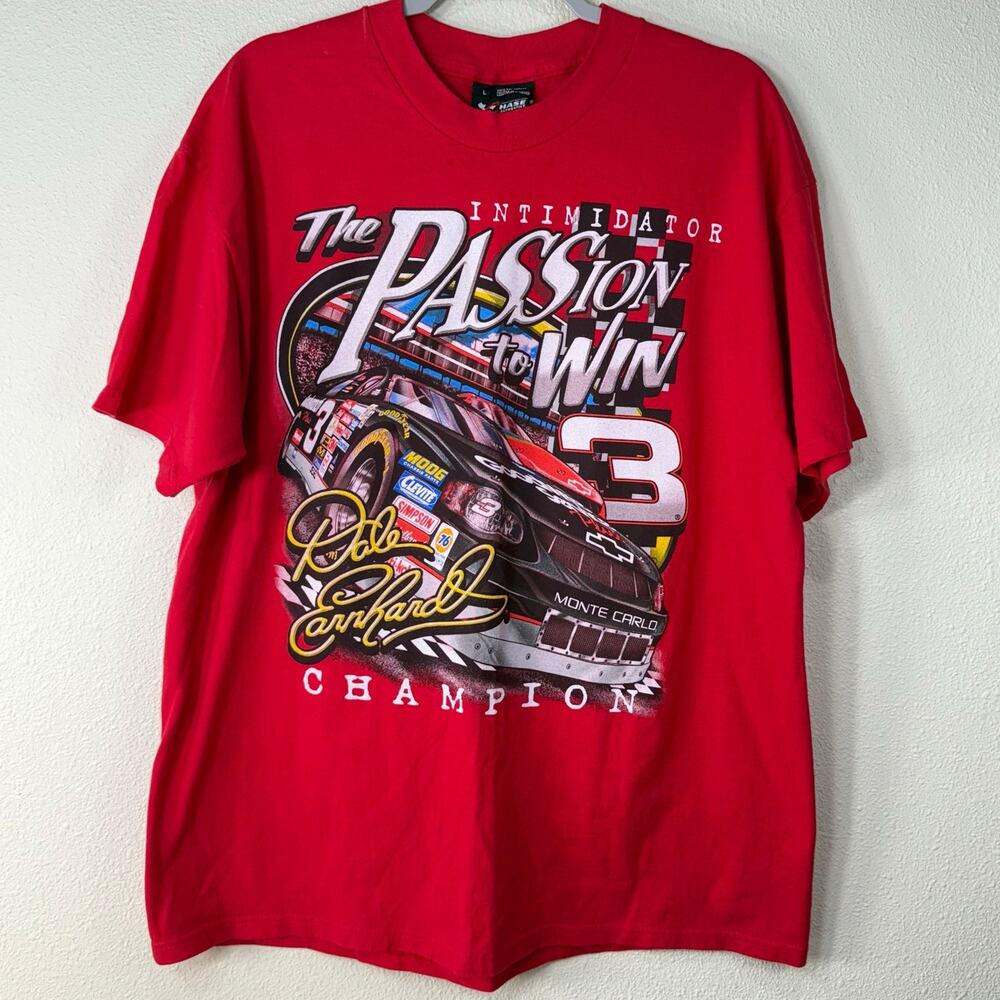Vintage 90s Chase Authentic Nascar Dale Earnhardt Graphic Print Racing T-Shirt L